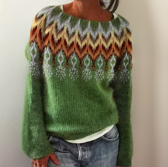 Women's Geometric-Pattern Comfort Sweater