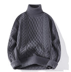 Men's Vintage Twisted High-Neck Sweater | Cable Knit Turtleneck for Cold Weather