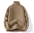 Men's Vintage Twisted High-Neck Sweater | Cable Knit Turtleneck for Cold Weather