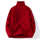 Men's Vintage Twisted High-Neck Sweater | Cable Knit Turtleneck for Cold Weather