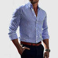 Men's Classic Blue Striped Shirt | Timeless Button-Down Everyday Shirt