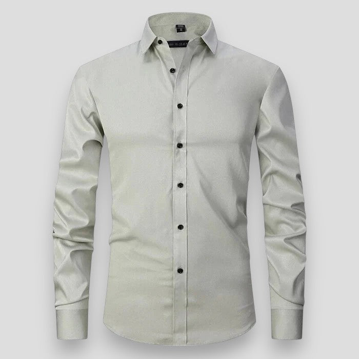 Men's Slim Fit Long Sleeve Stretch Shirt | Wrinkle-Resistant Button-Down in Multiple Colors