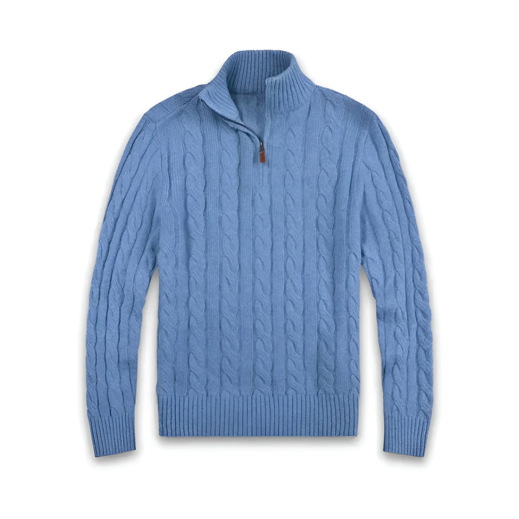 Men's Knit Half-Zip Sweater | Comfortable Classic Pullover with Stylish Zipper Detail