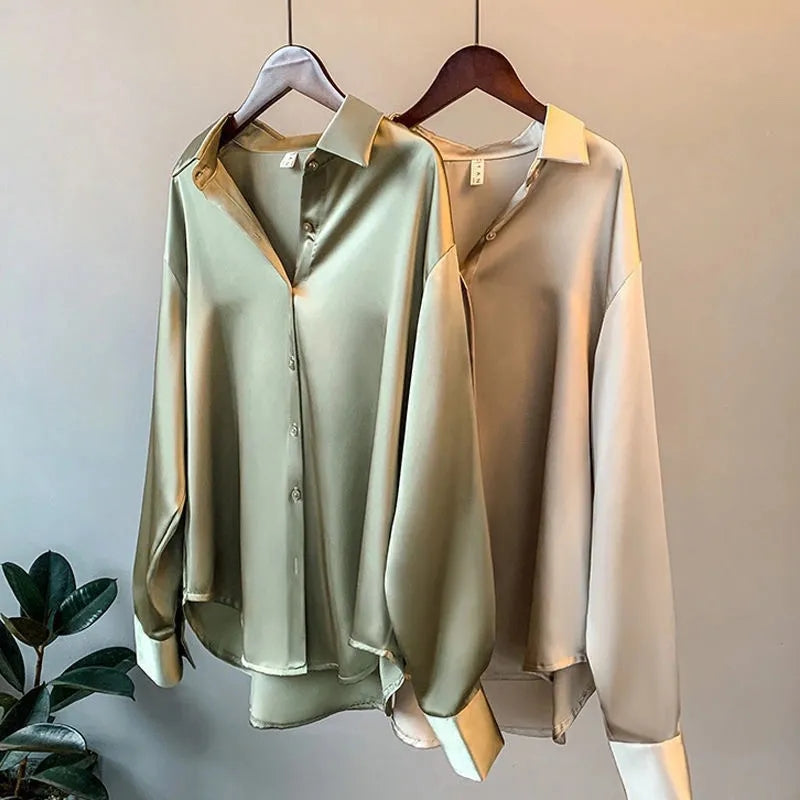 Women's Elegant Satin Shirt