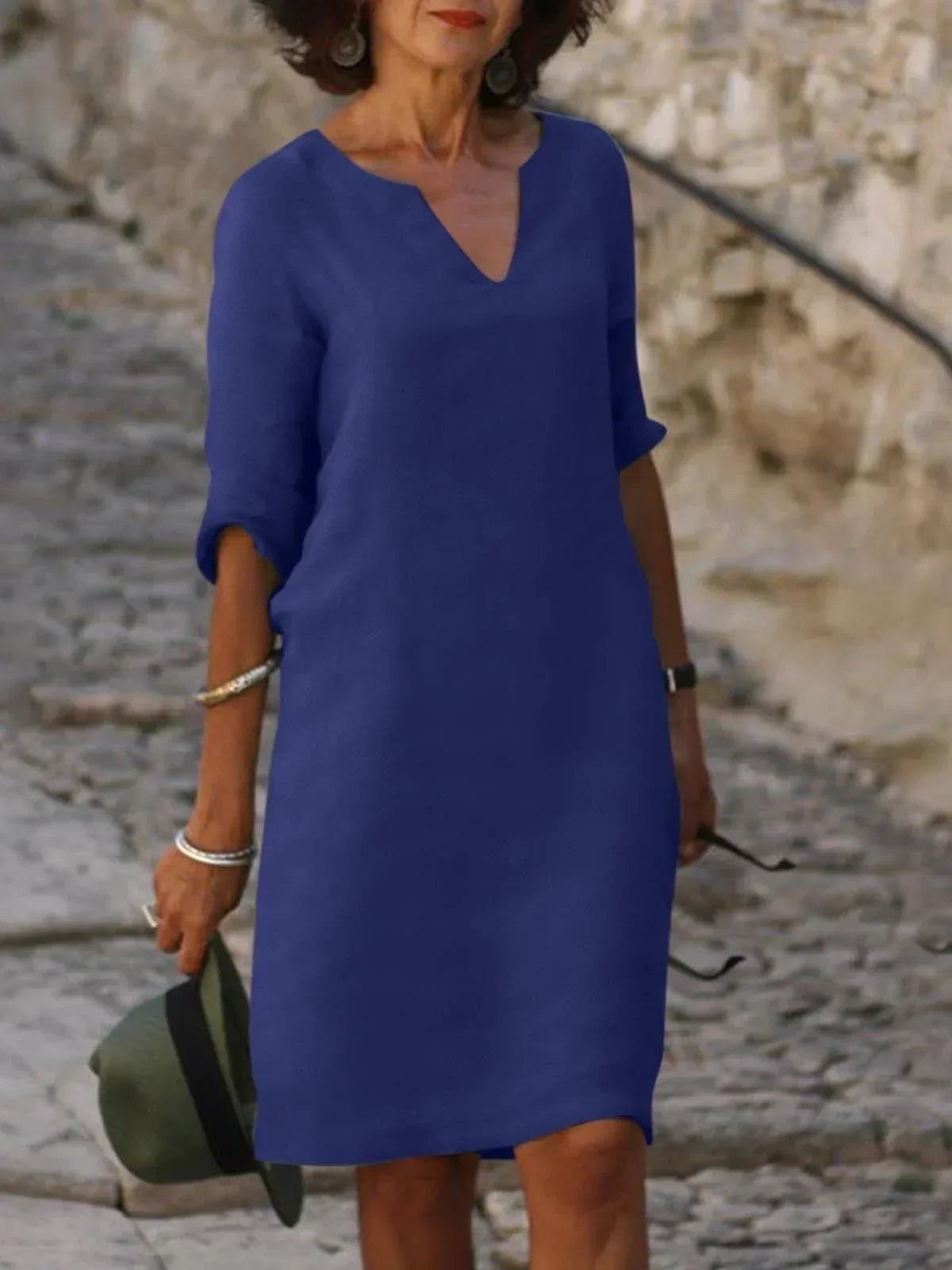 Women's Elegant V-Neck Dress | Flattering Feminine Dress for Every Occasion