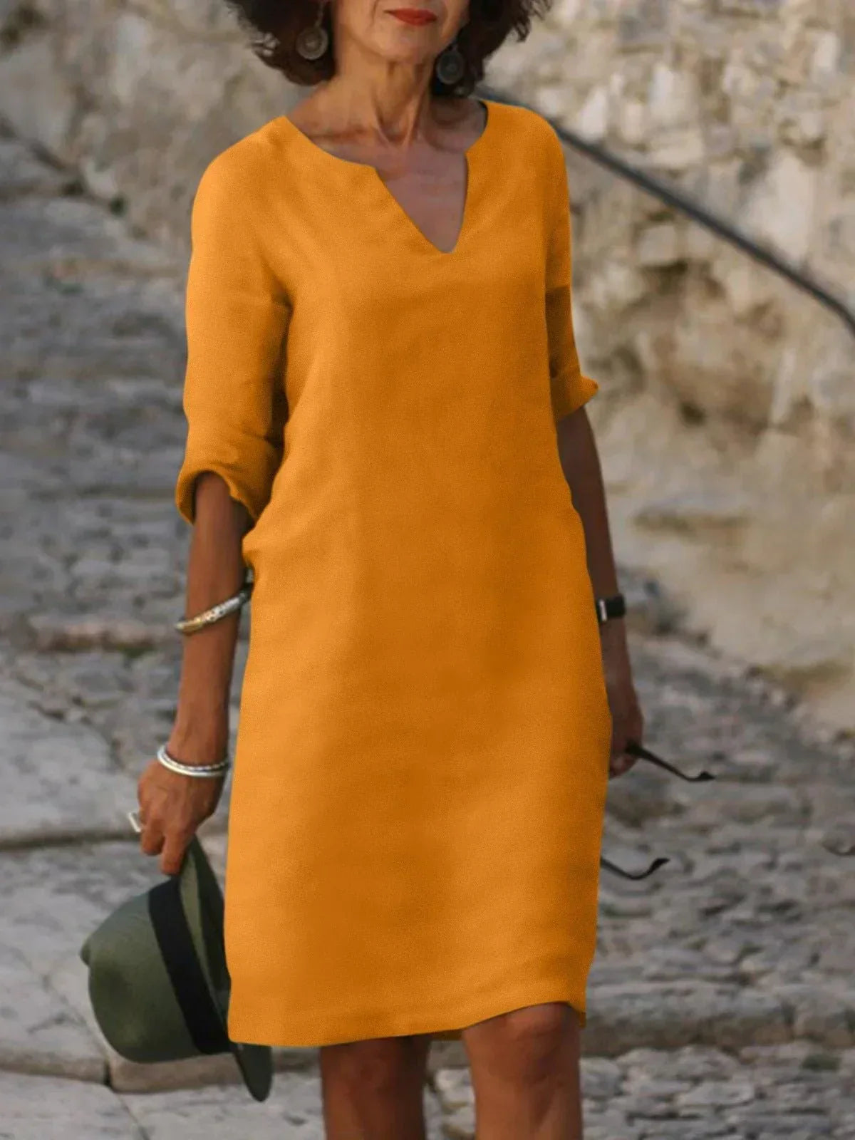 Women's Elegant V-Neck Dress | Flattering Feminine Dress for Every Occasion