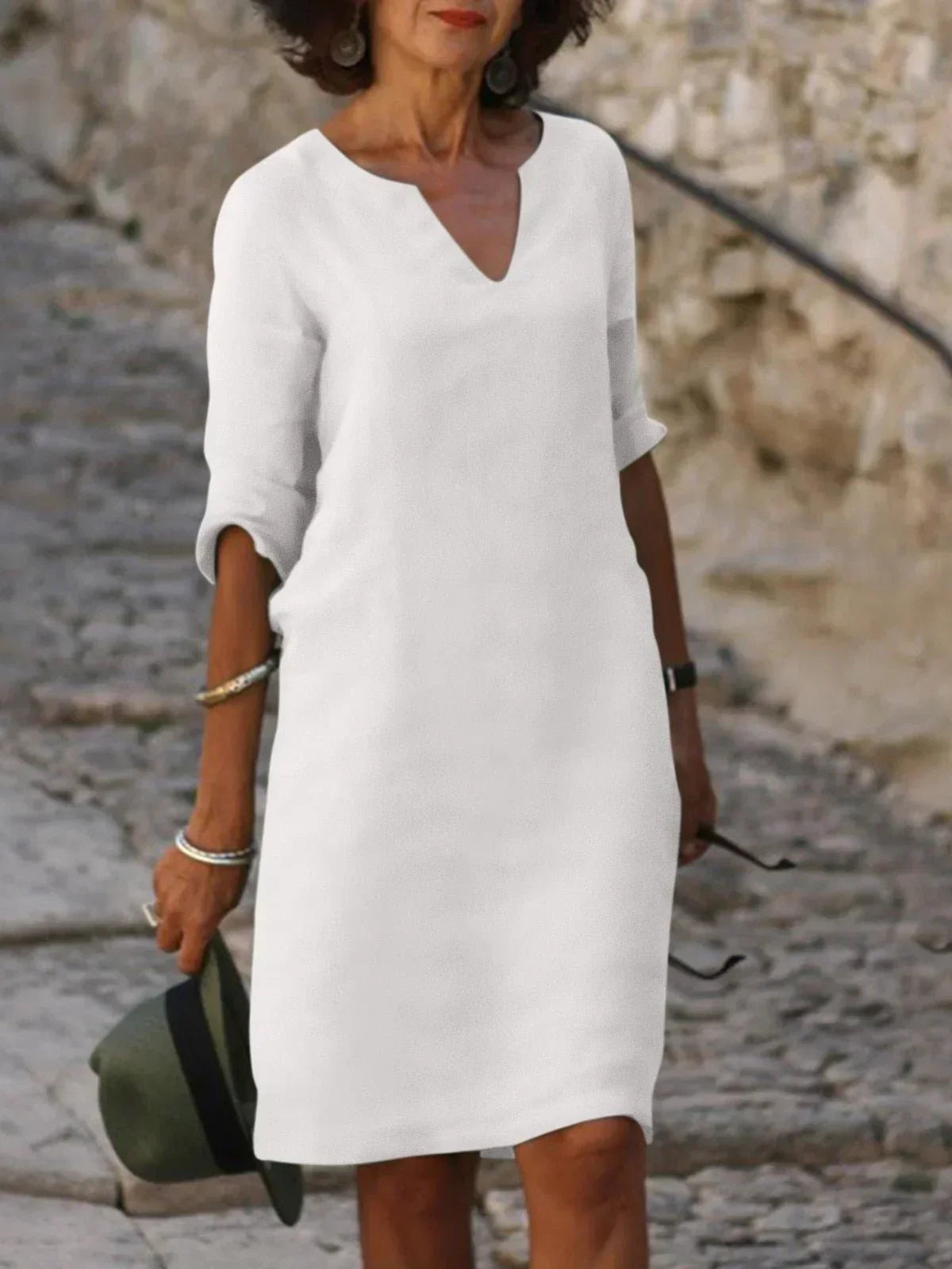 Women's Elegant V-Neck Dress | Flattering Feminine Dress for Every Occasion