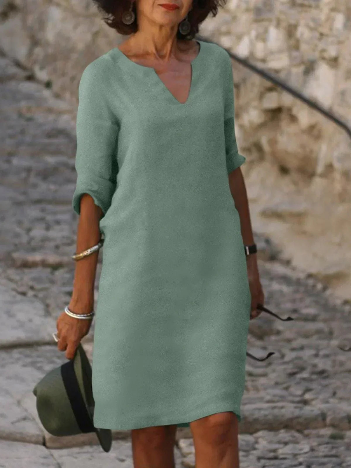 Women's Elegant V-Neck Dress | Flattering Feminine Dress for Every Occasion