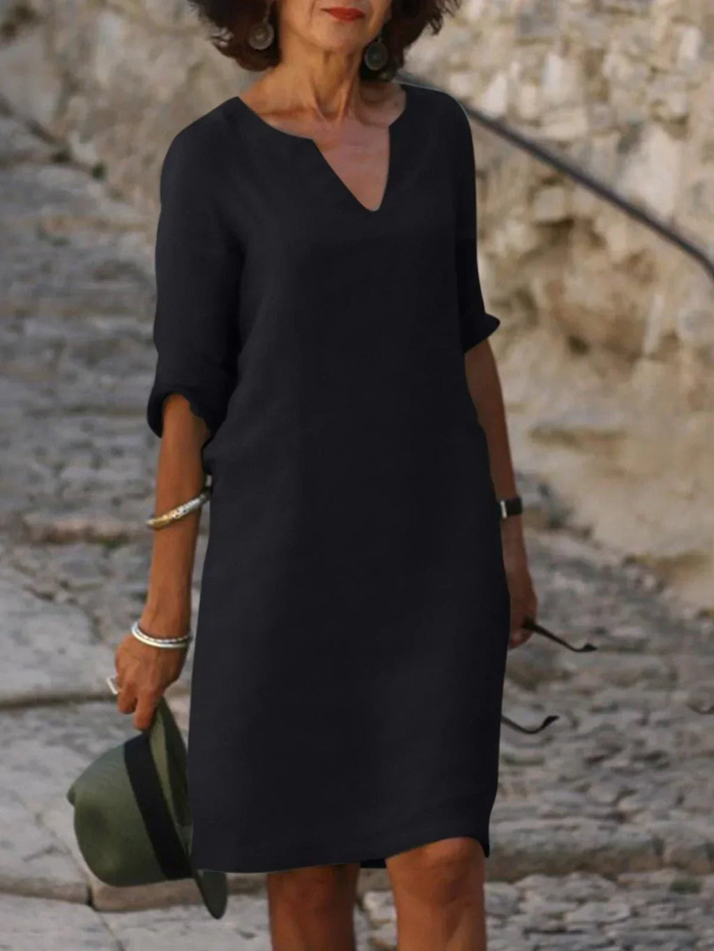 Women's Elegant V-Neck Dress | Flattering Feminine Dress for Every Occasion