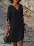 Women's Elegant V-Neck Dress | Flattering Feminine Dress for Every Occasion