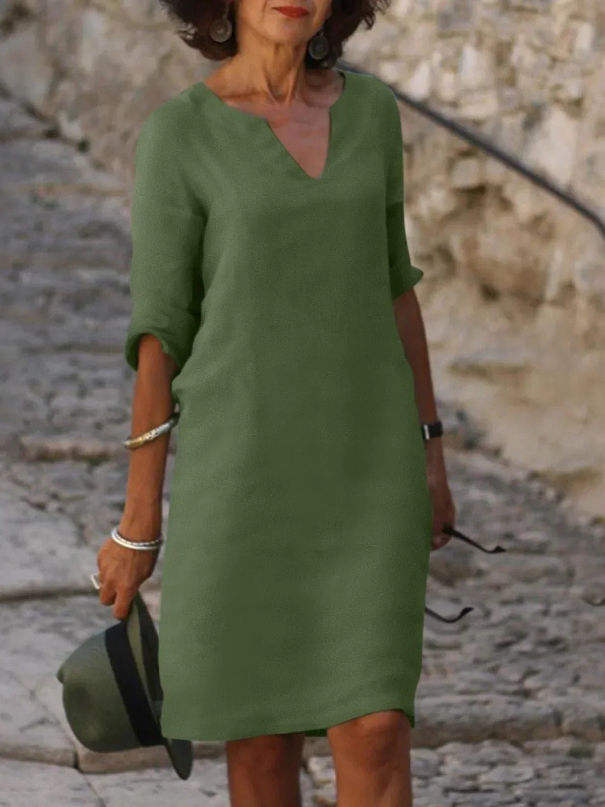 Women's Elegant V-Neck Dress | Flattering Feminine Dress for Every Occasion
