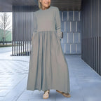 Women's Long Sleeve Knit Maxi Dress | Relaxed Fit Elegant Everyday Dress
