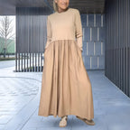 Women's Long Sleeve Knit Maxi Dress | Relaxed Fit Elegant Everyday Dress