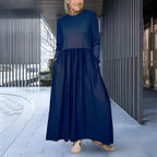 Women's Long Sleeve Knit Maxi Dress | Relaxed Fit Elegant Everyday Dress
