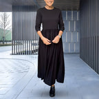 Women's Long Sleeve Knit Maxi Dress | Relaxed Fit Elegant Everyday Dress