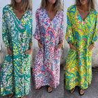 Women's Stylish Maxi Dress with V-Neck & Hidden Pockets