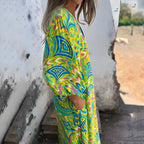 Women's Stylish Maxi Dress with V-Neck & Hidden Pockets