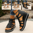 Women's Elegant Wedge Sandals with Crystal Details