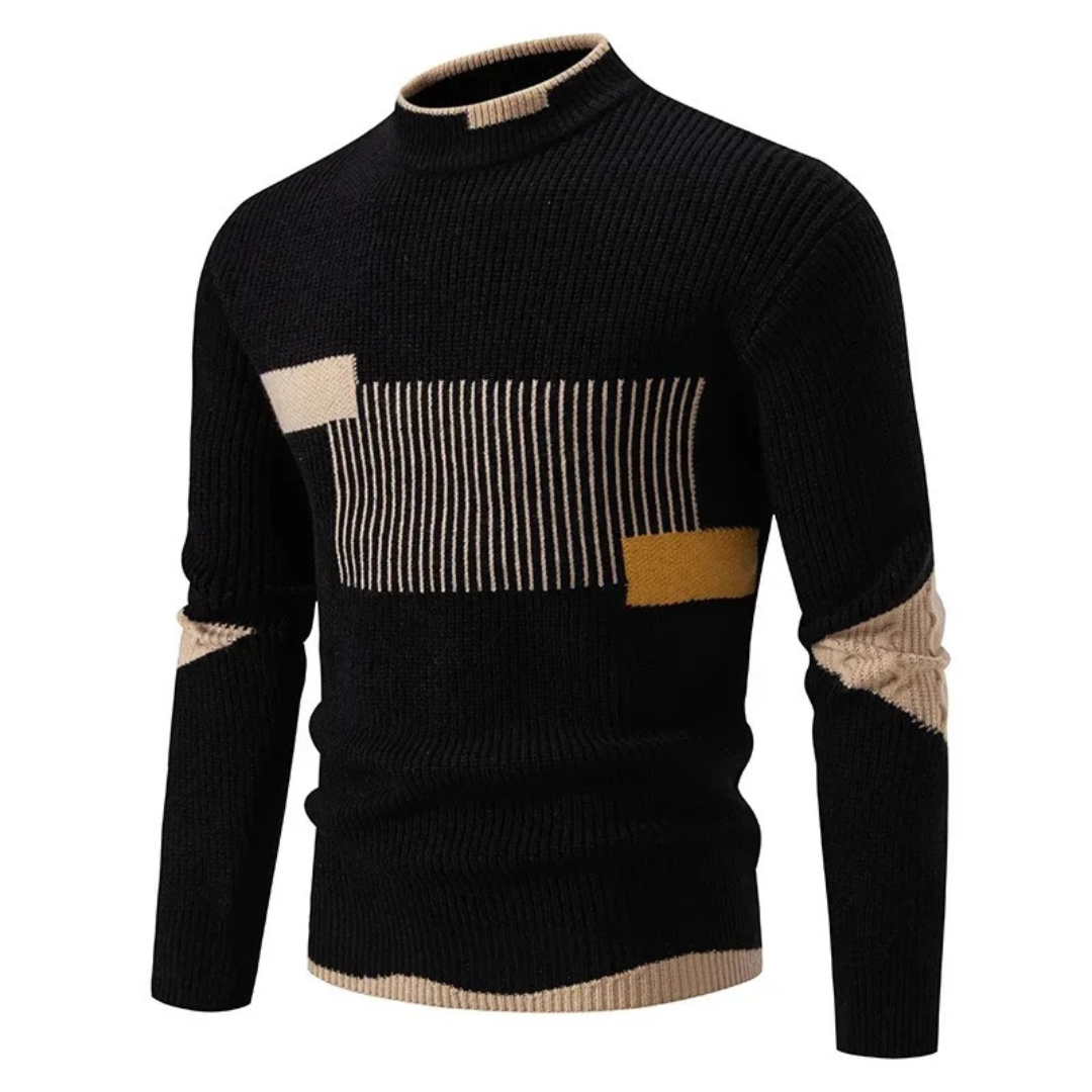Men's Geometric-Pattern Knit Sweater
