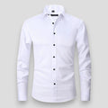 Men's Slim Fit Long Sleeve Stretch Shirt | Wrinkle-Resistant Button-Down in Multiple Colors