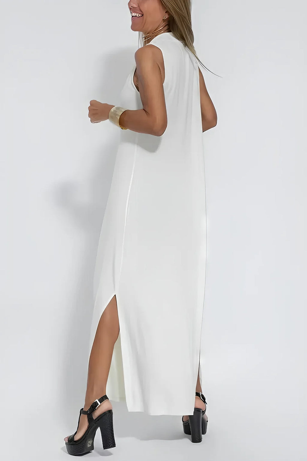 Women's Elegant Long Dress with Matching Cardigan