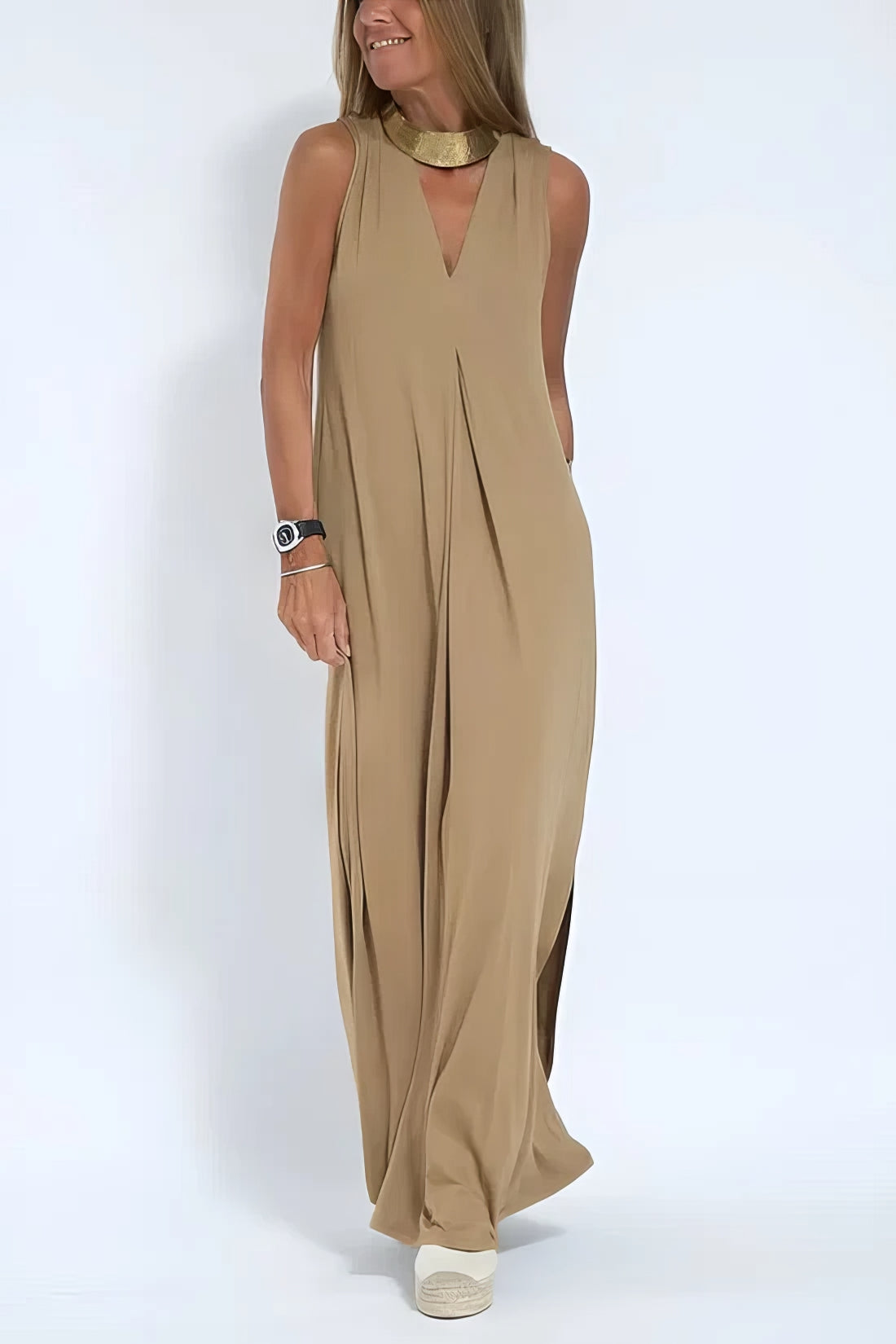 Women's Elegant Long Dress with Matching Cardigan