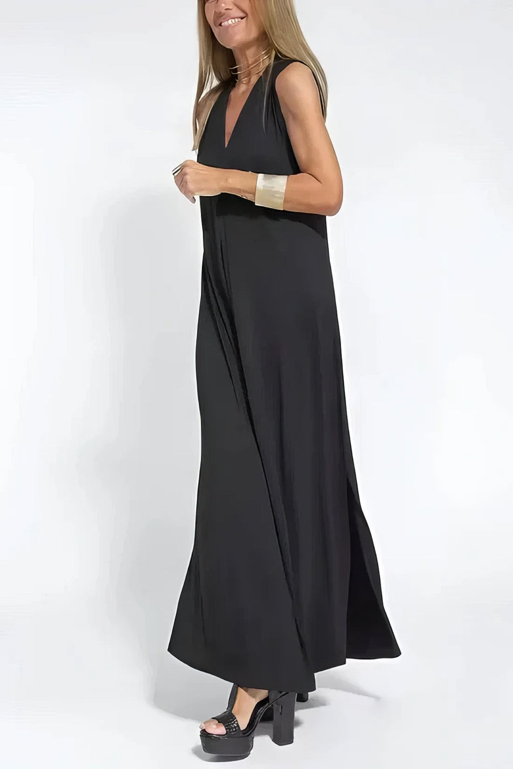 Women's Elegant Long Dress with Matching Cardigan