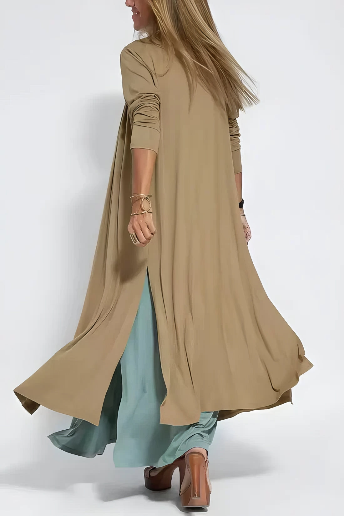 Women's Elegant Long Dress with Matching Cardigan