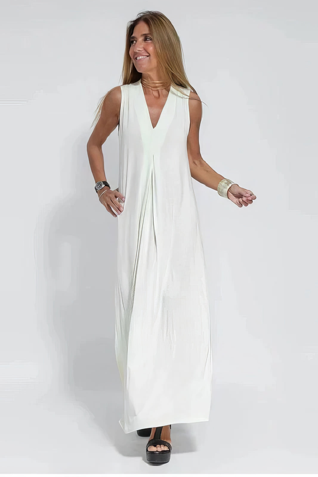 Women's Elegant Long Dress with Matching Cardigan