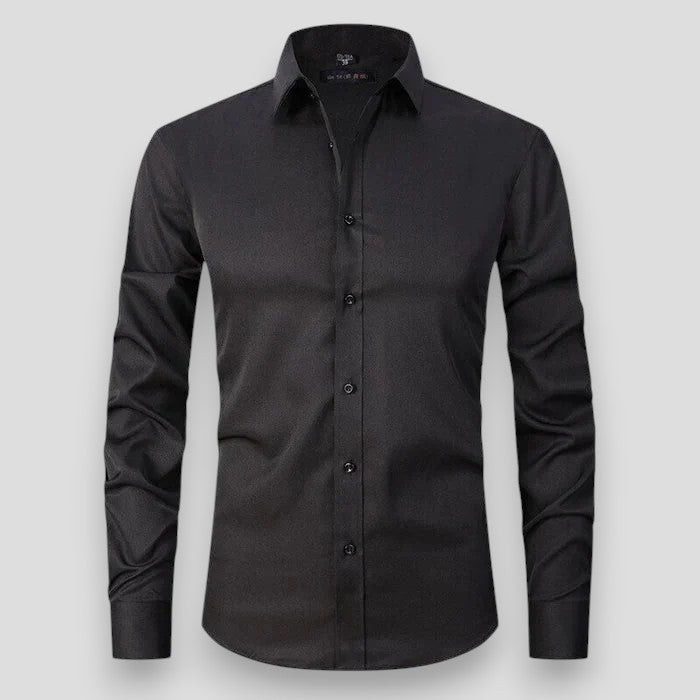 Men's Slim Fit Long Sleeve Stretch Shirt | Wrinkle-Resistant Button-Down in Multiple Colors